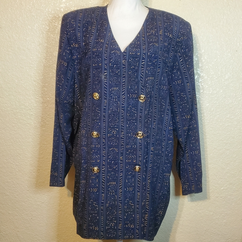 Vintage Women's Reina 3X Blazer Double Breasted 50" bust